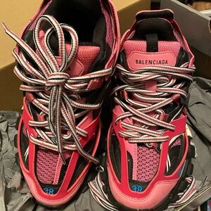 Balenciaga Pink and Black Chunky Sneakers
